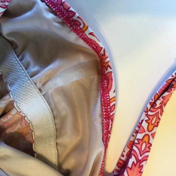 Lands End Orange Print Tankini Swimwear Top Size 14 - Picture 8 of 8